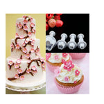 4tlg / Set Pflaumen-Fondant-Kuchen-Ausstecher mit Federprägung, Back-Keksform, Pflaumenform