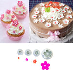 4tlg / Set Pflaumen-Fondant-Kuchen-Ausstecher mit Federprägung, Back-Keksform, Pflaumenform
