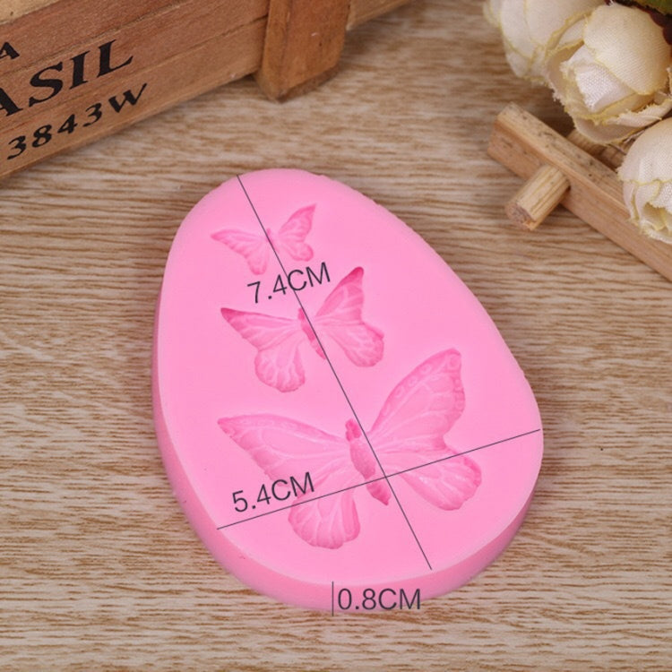2 Stück Simulation Schmetterling Fondant Silikonform Handgemachte Seife DIY Kuchen Dekorieren Schokolade Spitze Backwerkzeuge, 2 Stück