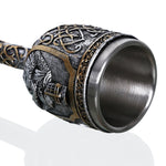 3D Wikinger Schädel Kaffee Bier Krug Schädel Becher Bier Wein Geschenk Edelstahl Ritter Dekorative Tasse für Männer, Kelch, Becher