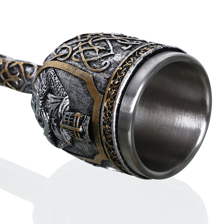 3D Wikinger Schädel Kaffee Bier Krug Schädel Becher Bier Wein Geschenk Edelstahl Ritter Dekorative Tasse für Männer, Kelch, Becher