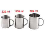 Doppelwandige Edelstahl-Kaffeetasse, tragbarer Thermobecher, Reisebecher, Kaffeekrug, Milch-Tee-Bierbecher, doppelte Büro-Wasserbecher, 220 ml, 300 ml, 400 ml