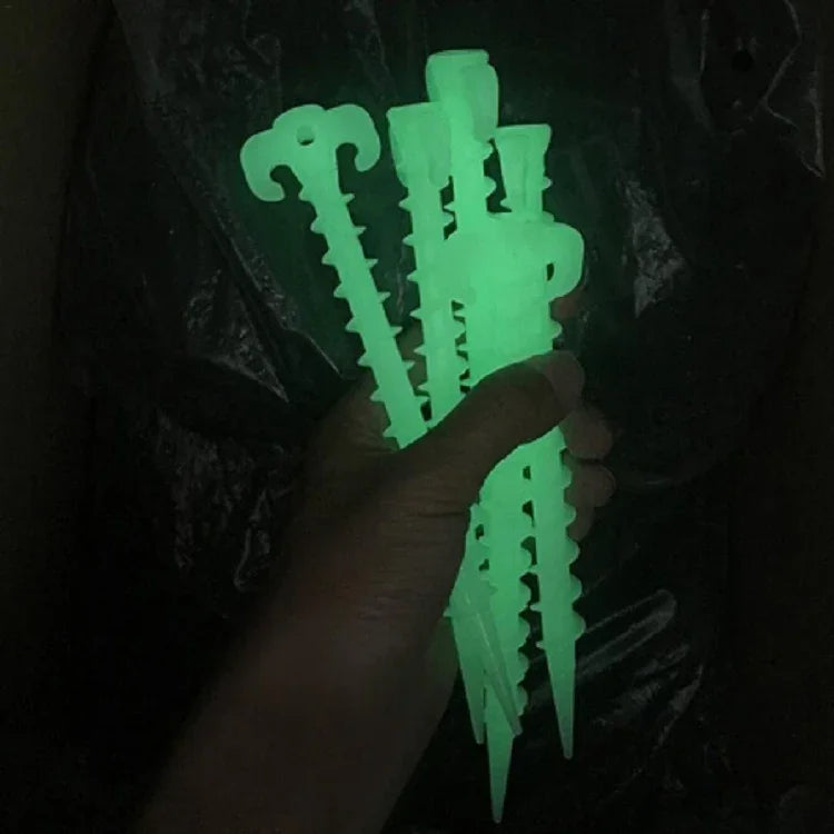 10 STK/Set Leuchtende Camping Vordach Zelt Bodenschrauben Heringe Hornnägel Outdoor Kletterzelt Kunststoffnägel Zeltzubehör