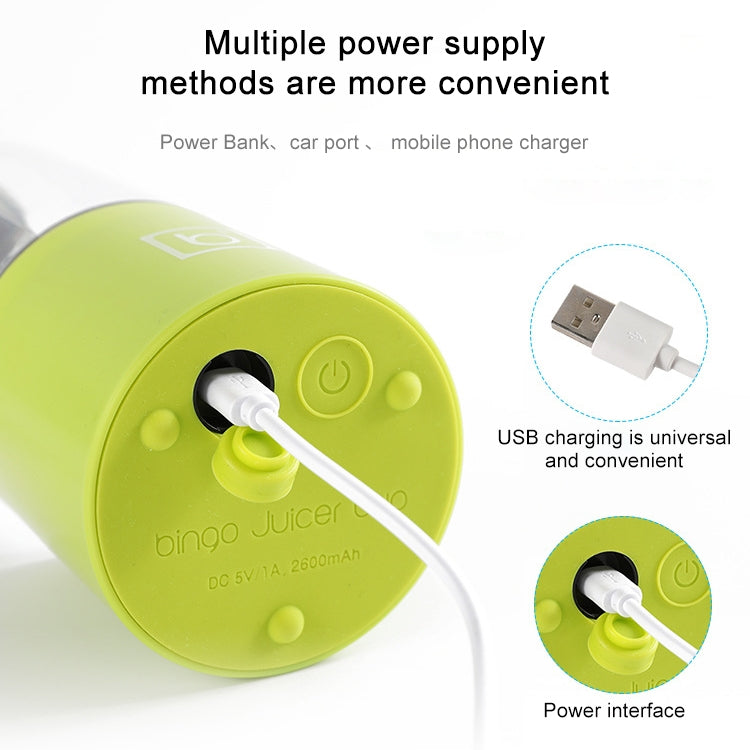 500 ml tragbarer Mini-Elektro-Entsafterbecher, USB-wiederaufladbarer Entsaftermixer, Shaker, Entsafter, Obst-Orangensaftpresse, 4-Klingen-Kopf Blau, 4-Klingen-Kopf Grün, 4-Klingen-Kopf Pink