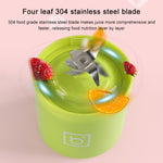 500 ml tragbarer Mini-Elektro-Entsafterbecher, USB-wiederaufladbarer Entsaftermixer, Shaker, Entsafter, Obst-Orangensaftpresse, 4-Klingen-Kopf Blau, 4-Klingen-Kopf Grün, 4-Klingen-Kopf Pink