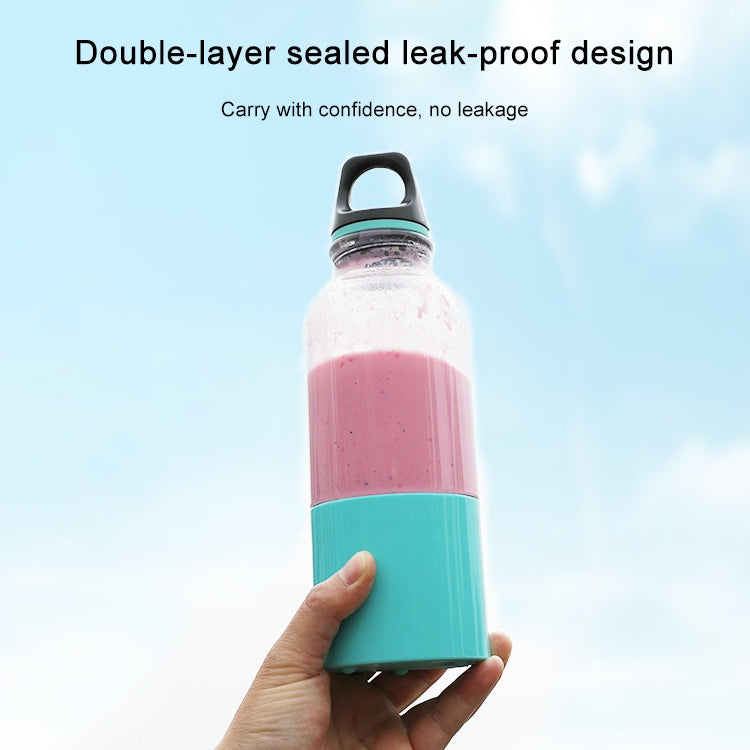 500 ml tragbarer Mini-Elektro-Entsafterbecher, USB-wiederaufladbarer Entsaftermixer, Shaker, Entsafter, Obst-Orangensaftpresse, 4-Klingen-Kopf Blau, 4-Klingen-Kopf Grün, 4-Klingen-Kopf Pink