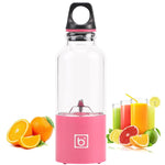 500 ml tragbarer Mini-Elektro-Entsafterbecher, USB-wiederaufladbarer Entsaftermixer, Shaker, Entsafter, Obst-Orangensaftpresse, 4-Klingen-Kopf Blau, 4-Klingen-Kopf Grün, 4-Klingen-Kopf Pink
