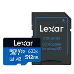 Lexar 633x 512GB Hochgeschwindigkeits-Flash-Speicherkarte für Sportkameras, Mobiltelefone, Auto-Fahrrekorder, 512GB