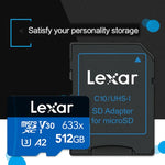 Lexar 633x 512GB Hochgeschwindigkeits-Flash-Speicherkarte für Sportkameras, Mobiltelefone, Auto-Fahrrekorder, 512GB