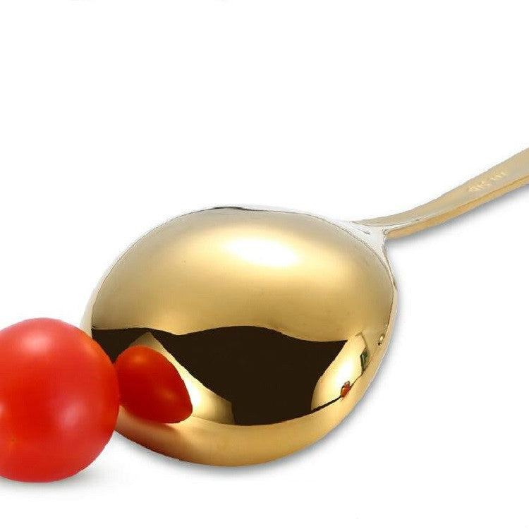 Saucenlöffel aus Edelstahl, kreativer Löffel mit großem Kopf und langem Griff, Gold, Roségold, Bunt, Schwarz