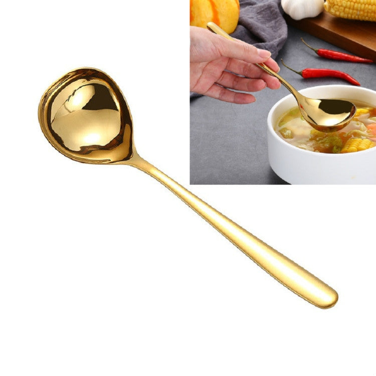 Saucenlöffel aus Edelstahl, kreativer Löffel mit großem Kopf und langem Griff, Gold, Roségold, Bunt, Schwarz