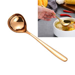 Saucenlöffel aus Edelstahl, kreativer Löffel mit großem Kopf und langem Griff, Gold, Roségold, Bunt, Schwarz