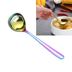 Saucenlöffel aus Edelstahl, kreativer Löffel mit großem Kopf und langem Griff, Gold, Roségold, Bunt, Schwarz