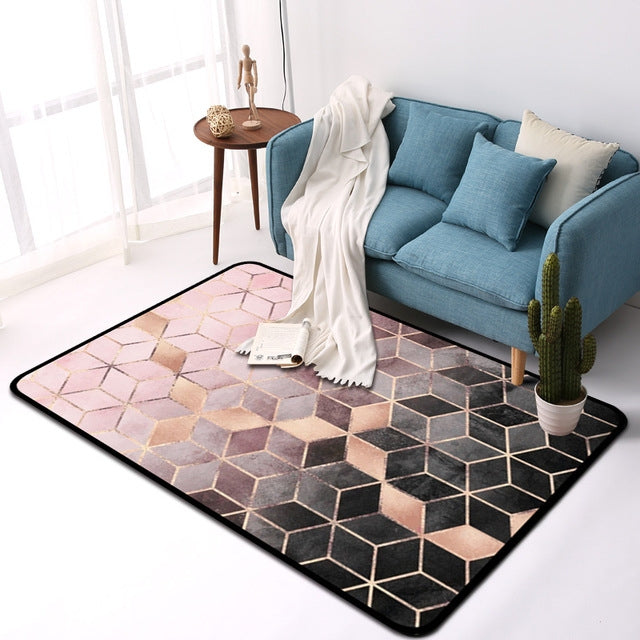 Geometrisches Muster Schlafzimmer Tür Teppich Dekorative Matte, 40x60cm, 45x75cm, 60x90cm, 40x120cm, 80x120cm, 80x160cm, 100x160cm, 150x200cm, 160x230cm