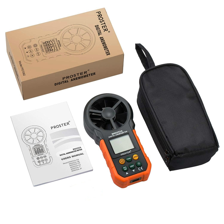 PEAKMETER hochpräzises Digitalanzeige Windgeschwindigkeit Luftvolumen Messgerät, MS6252A Windgeschwindigkeit, Luftvolumen, MS6252B Temperatur, Feuchtigkeit, USB