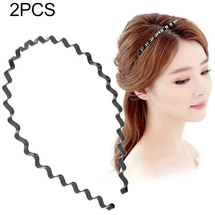 2 Stück Unisex Einfaches Wellen-Haarband Sport-Stirnband Haaraccessoires