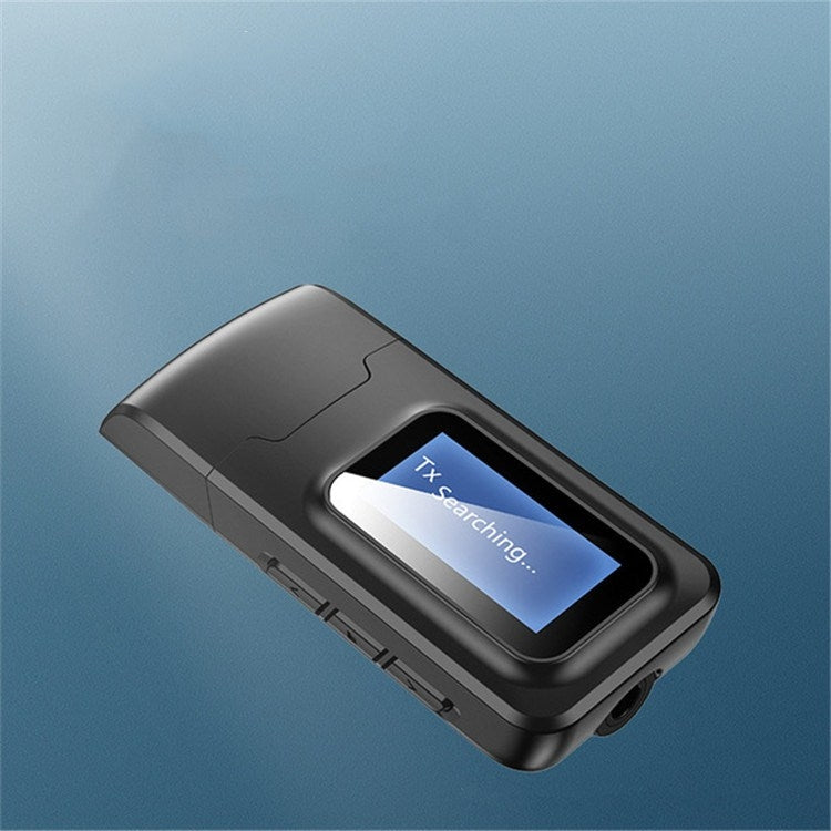 2-in-1 Bluetooth 5.0 Adapter USB Treiberloser Kabelloser Audio Sender Empfänger mit LCD-Anzeige