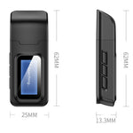 2-in-1 Bluetooth 5.0 Adapter USB Treiberloser Kabelloser Audio Sender Empfänger mit LCD-Anzeige