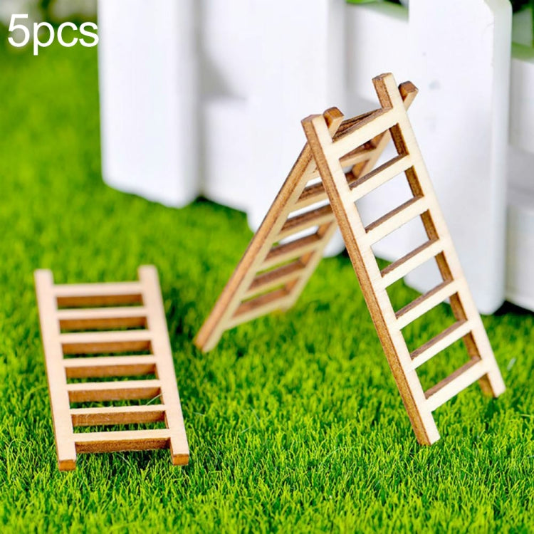 5 Stück Simulationsleiter Dekoration Holztreppe Korridor Mikro Landschaft Sukkulenten Topf DIY Dekorationen, Simulationsleiter Dekorationen