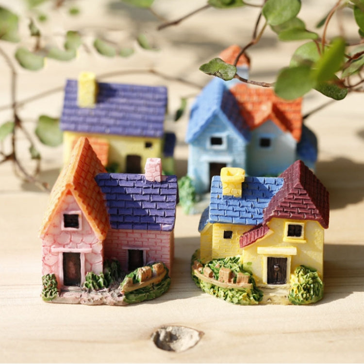 2 Stück Moos Mikro Landschaft Sukkulenten Blumentopf Dekoration Ornamente Mini Ziegel Fliesen Landhaus DIY Modell, Farbe zufällige Lieferung, Mini Ziegel Fliesen Landhaus Dekoration