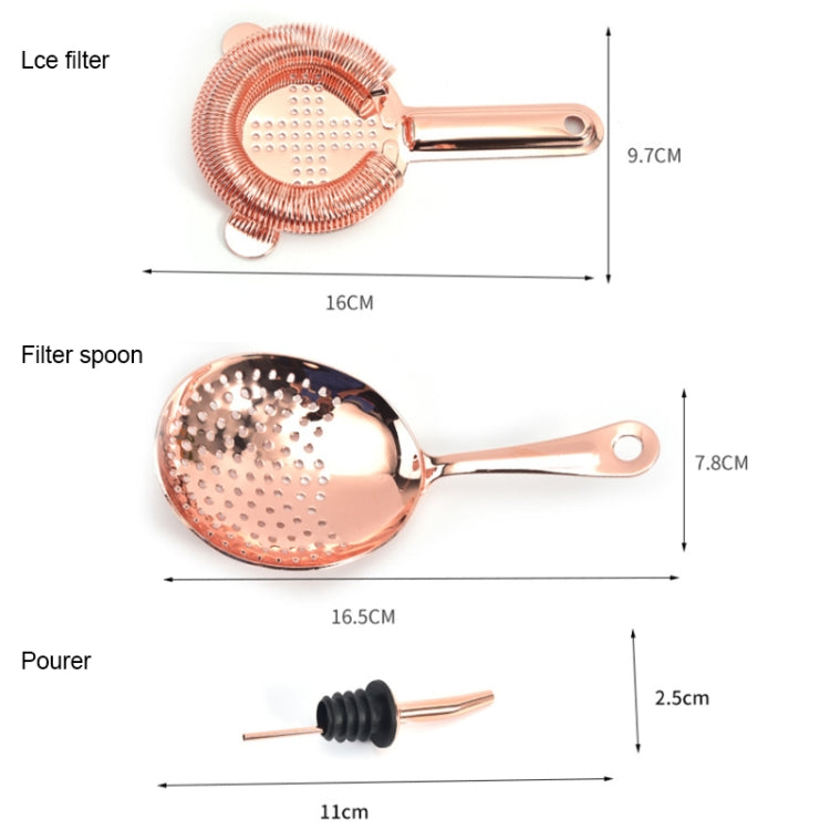 11-teiliges Cocktail-Shaker-Set Weinfilter Sieb, Rose Gold, Gold, Silber, Schwarz