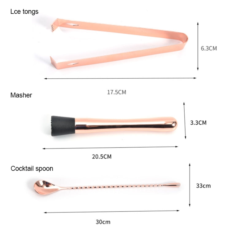 11-teiliges Cocktail-Shaker-Set Weinfilter Sieb, Rose Gold, Gold, Silber, Schwarz