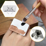 Salon-Maniküre-Fingerring-Farbpalette, Make-up-Creme-Mischpalette, Kosmetik-Make-up-Werkzeug, Edelstahlplatte, kleines Quadrat