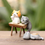 2 Sets Fleshy Blumentopf Moos Mikro Landschaft Puppe Nette Katze Dekoration Puppe Kuchen DIY Montage Ornamente, Puppe Nette Katze Dekoration