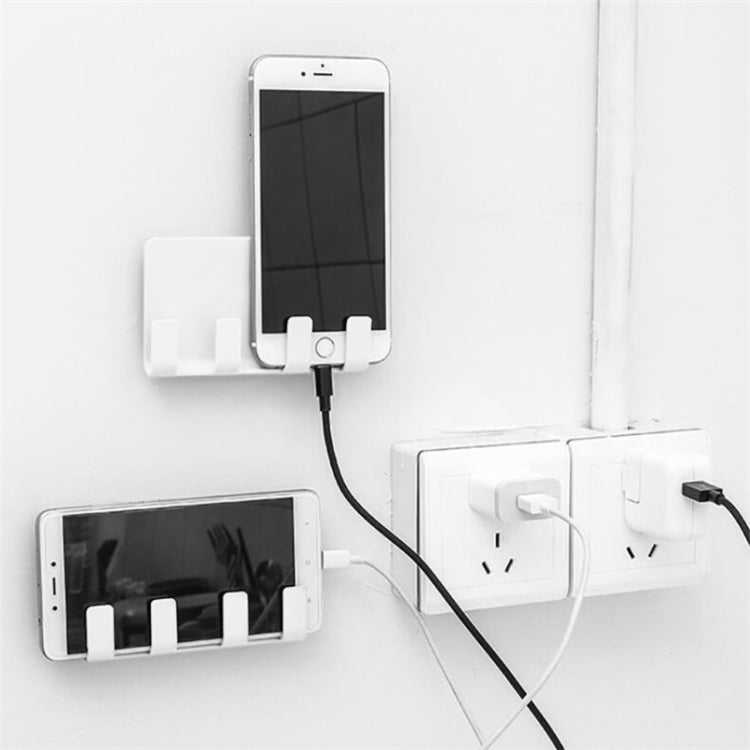 Praktische, an die Wand klebbare Handy-Ladehalterung, Steckdose, stark klebend, Halterungsregal mit Haken