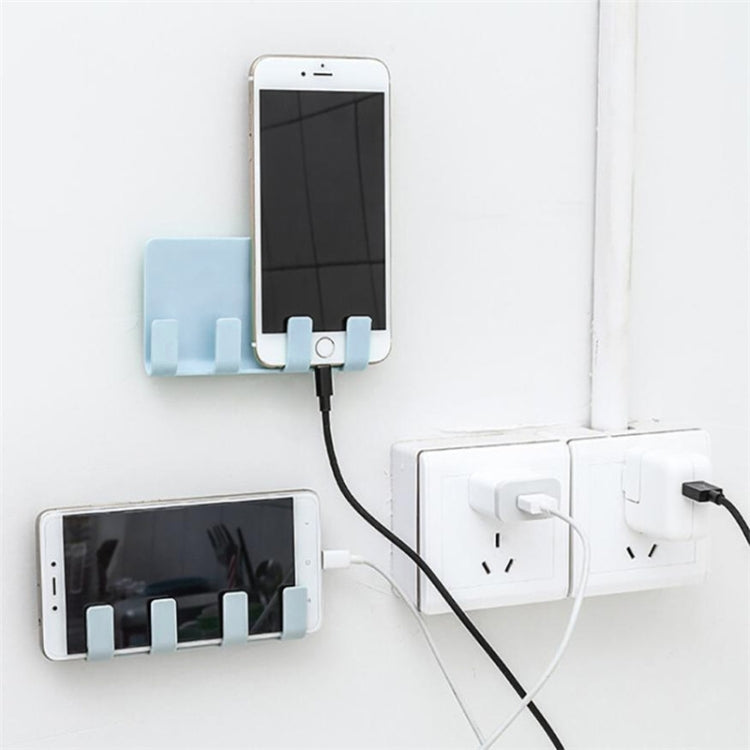 Praktische, an die Wand klebbare Handy-Ladehalterung, Steckdose, stark klebend, Halterungsregal mit Haken
