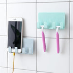 Praktische, an die Wand klebbare Handy-Ladehalterung, Steckdose, stark klebend, Halterungsregal mit Haken