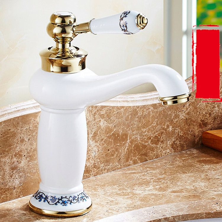 Kupfer Antik Heiß Kalt Doppel Blau Weiß Porzellan Wasserhahn, Schwarz, Antik, Platin, Schwarz Gold