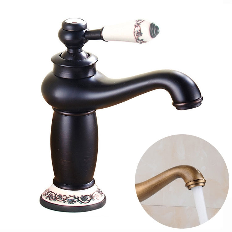 Kupfer Antik Heiß Kalt Doppel Blau Weiß Porzellan Wasserhahn, Schwarz, Antik, Platin, Schwarz Gold