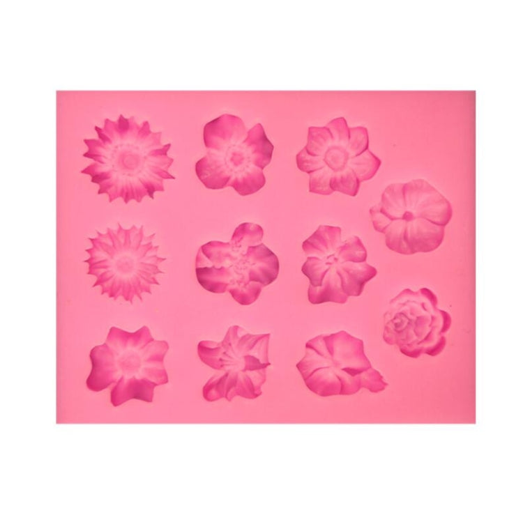 Fondant Kuchen Silikonform Schokoladenform DIY Trompetenblume Sonnenblume Backdekoration, Sonnenblumenform (Rosa), Sonnenblumenform (Grau)