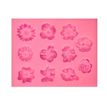 Fondant Kuchen Silikonform Schokoladenform DIY Trompetenblume Sonnenblume Backdekoration, Sonnenblumenform (Rosa), Sonnenblumenform (Grau)
