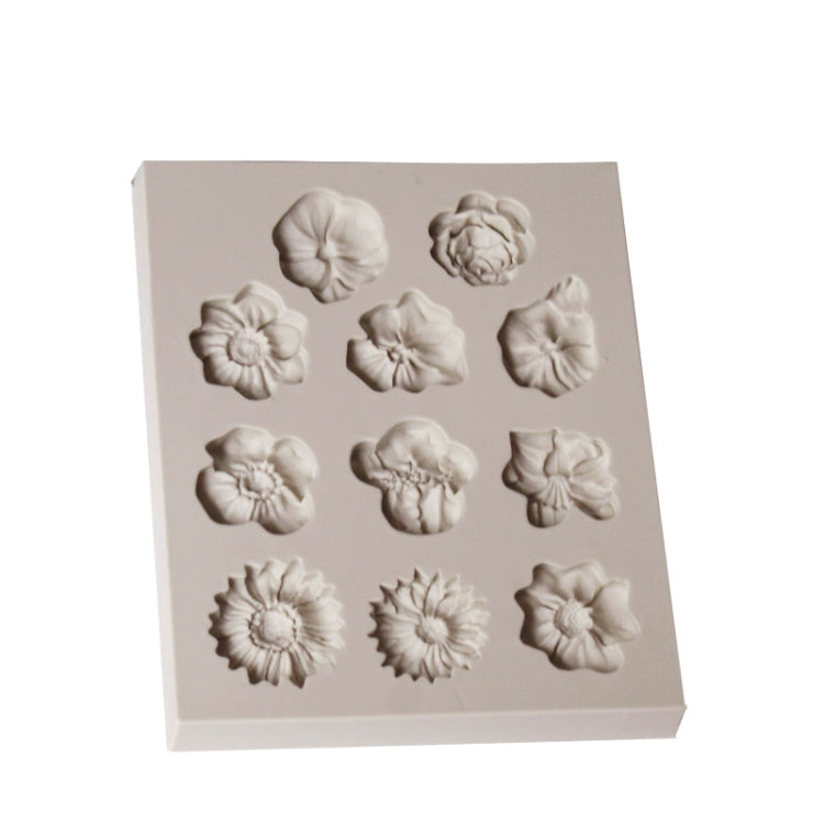Fondant Kuchen Silikonform Schokoladenform DIY Trompetenblume Sonnenblume Backdekoration, Sonnenblumenform (Rosa), Sonnenblumenform (Grau)