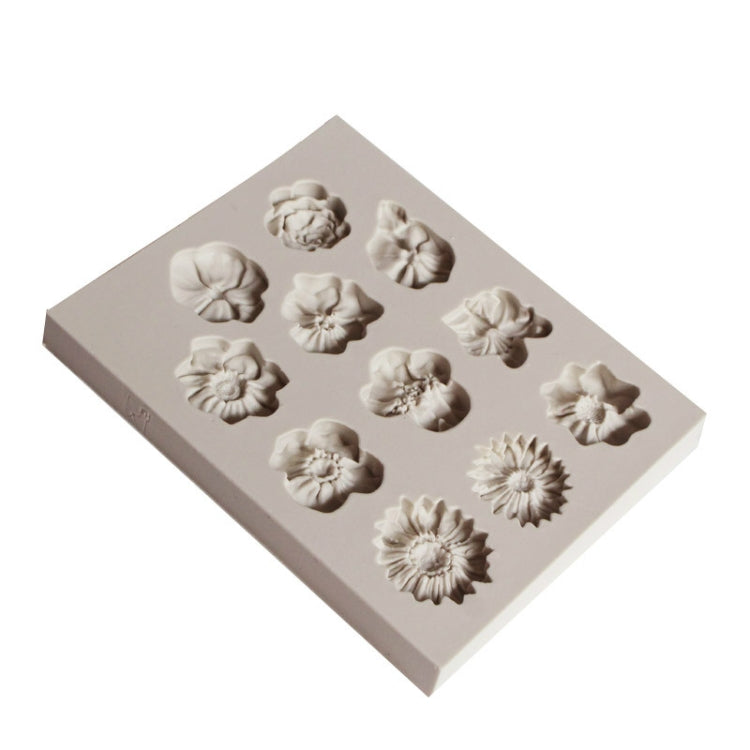Fondant Kuchen Silikonform Schokoladenform DIY Trompetenblume Sonnenblume Backdekoration, Sonnenblumenform (Rosa), Sonnenblumenform (Grau)