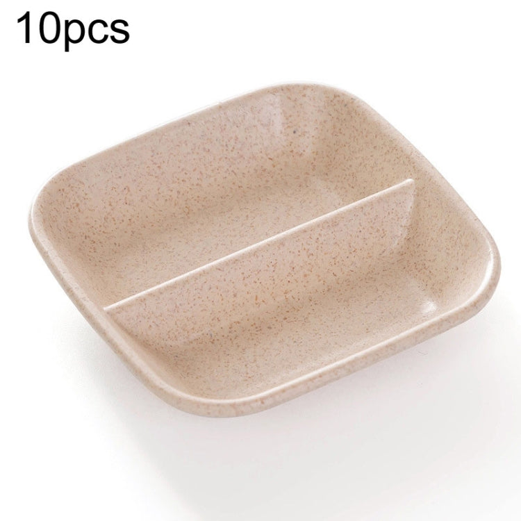 10 Stück Küchenzubehör 2-in-1 Gewürzsaucenschalen Weizenstroh-Salatschälchen