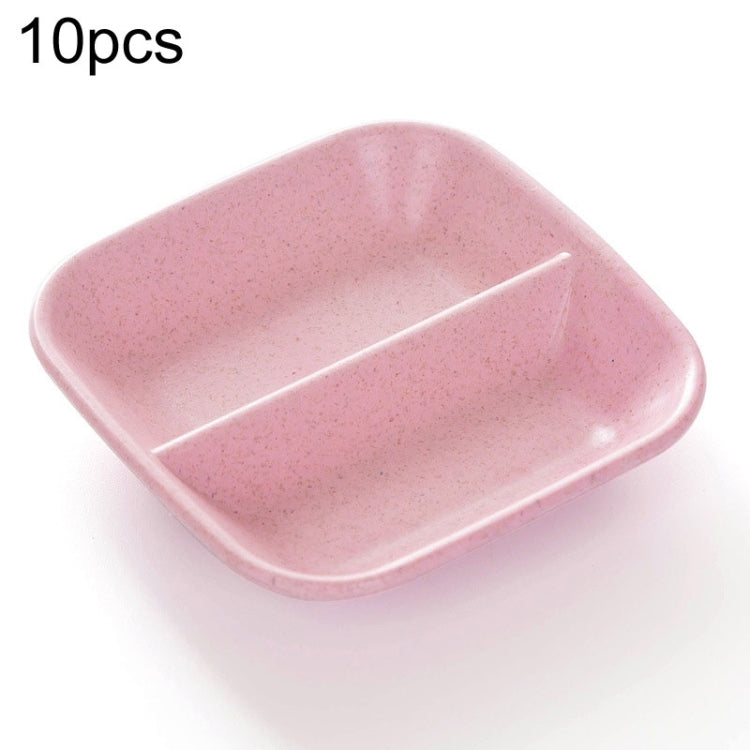 10 Stück Küchenzubehör 2-in-1 Gewürzsaucenschalen Weizenstroh-Salatschälchen