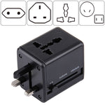 Weltweit universeller Reiseadapter mit versteckbaren Steckern & eingebauten Dual-USB-Ladeports für US, UK, AU, EU