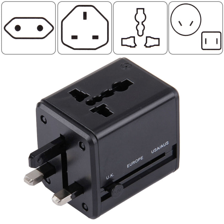Weltweit universeller Reiseadapter mit versteckbaren Steckern & eingebauten Dual-USB-Ladeports für US, UK, AU, EU