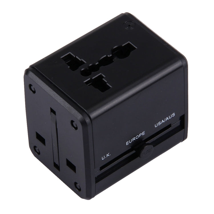 Weltweit universeller Reiseadapter mit versteckbaren Steckern & eingebauten Dual-USB-Ladeports für US, UK, AU, EU