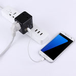 Weltweit universeller Reiseadapter mit versteckbaren Steckern & eingebauten Dual-USB-Ladeports für US, UK, AU, EU