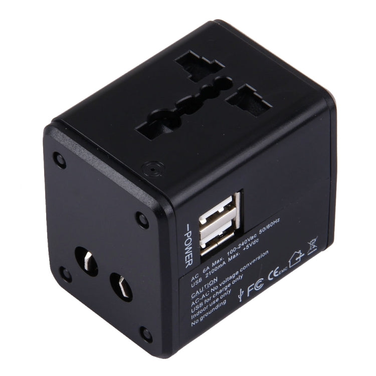 Weltweit universeller Reiseadapter mit versteckbaren Steckern & eingebauten Dual-USB-Ladeports für US, UK, AU, EU