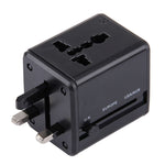Weltweit universeller Reiseadapter mit versteckbaren Steckern & eingebauten Dual-USB-Ladeports für US, UK, AU, EU