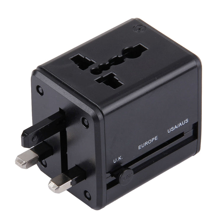 Weltweit universeller Reiseadapter mit versteckbaren Steckern & eingebauten Dual-USB-Ladeports für US, UK, AU, EU