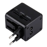 Weltweit universeller Reiseadapter mit versteckbaren Steckern & eingebauten Dual-USB-Ladeports für US, UK, AU, EU