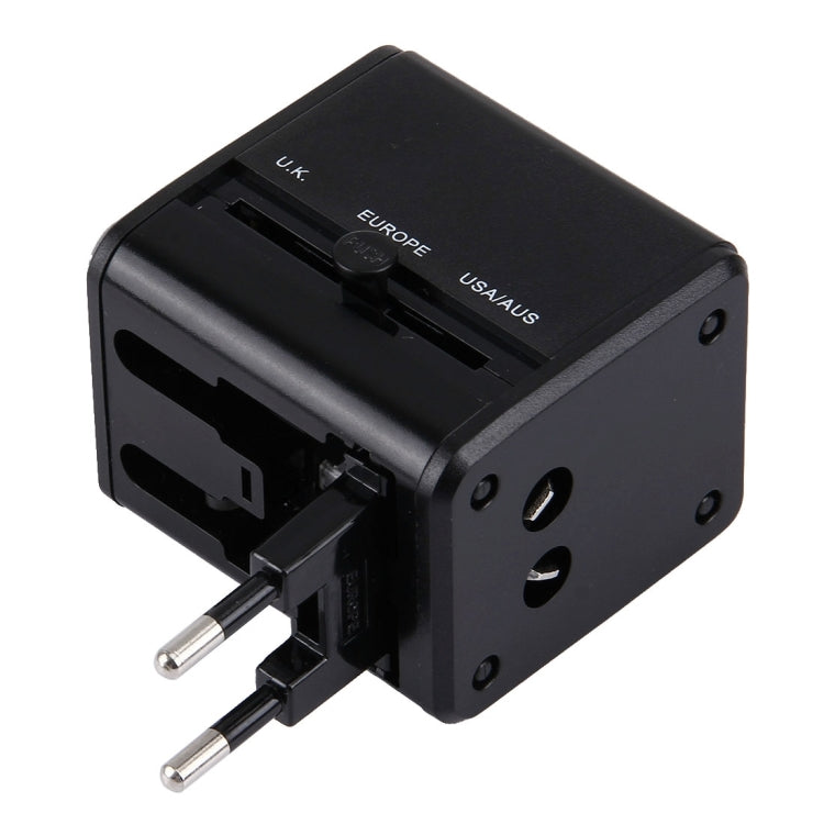 Weltweit universeller Reiseadapter mit versteckbaren Steckern & eingebauten Dual-USB-Ladeports für US, UK, AU, EU