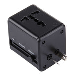Weltweit universeller Reiseadapter mit versteckbaren Steckern & eingebauten Dual-USB-Ladeports für US, UK, AU, EU