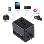 Weltweit universeller Reiseadapter mit versteckbaren Steckern & eingebauten Dual-USB-Ladeports für US, UK, AU, EU